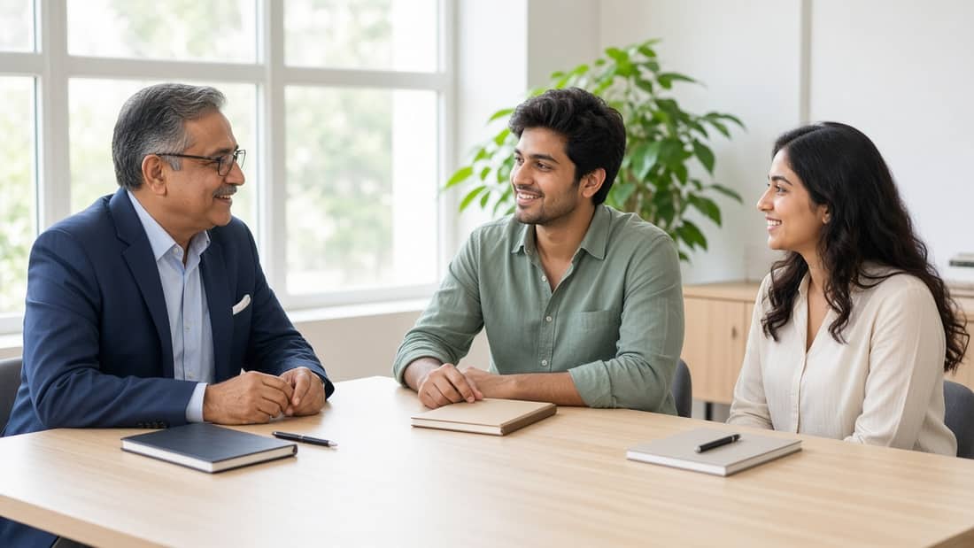 An advisor meeting a couple